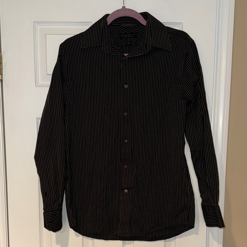 Express design studio mens pinstripe button up shirt
